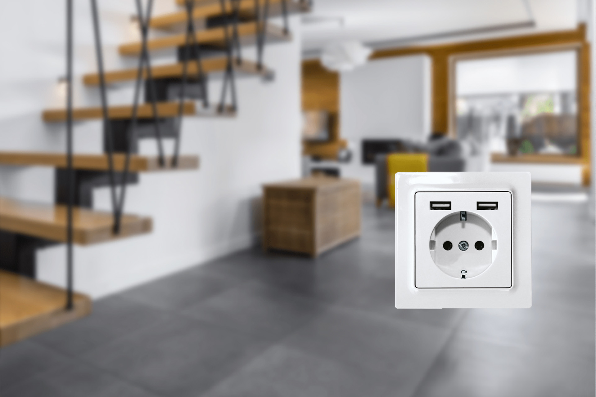 Schuko Sockets with USB connection